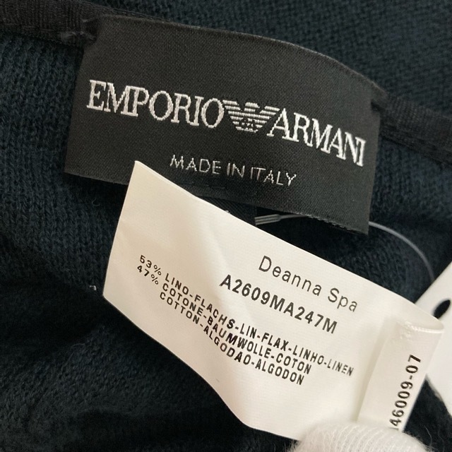 #snc エンポリオアルマーニ EMPORIOARMANI カットソー 38 黒 半袖 麻混 レディース [760322]_画像4