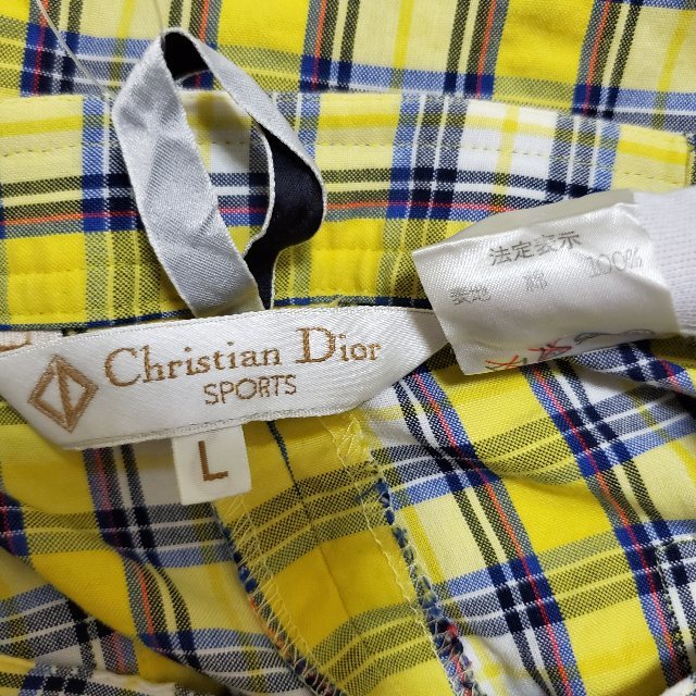 #anc Christian Dior sport ChristianDior SPORTS pants L yellow color series check lady's [763042]
