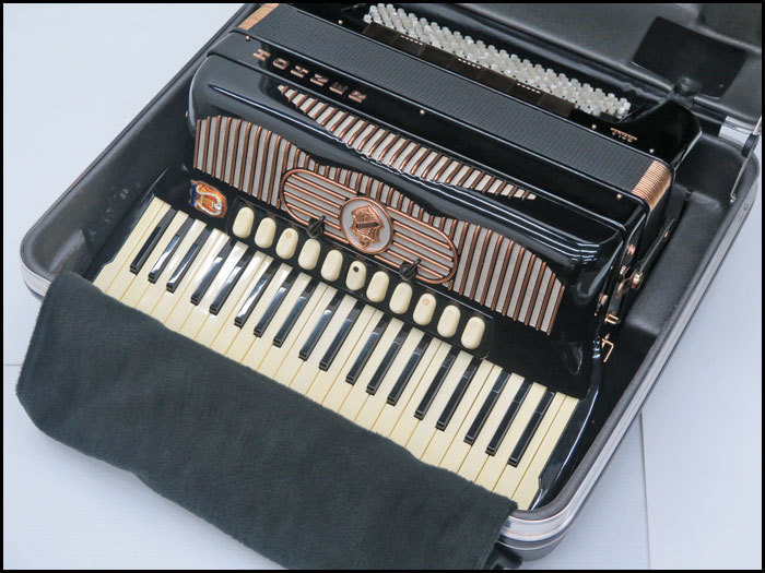 *0 beautiful goods rare Hohner horn na-Gola 454 M? / accordion / 45 keyboard 120 base + free base / case attaching 