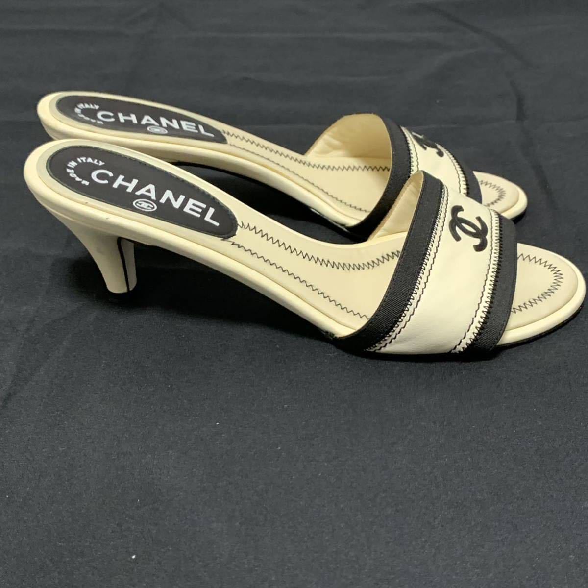 CHANELココマークミュール38 【最新入荷】 美品❤️シャネル ココマーク ミュール サンダル 38(約25cm) サンダル