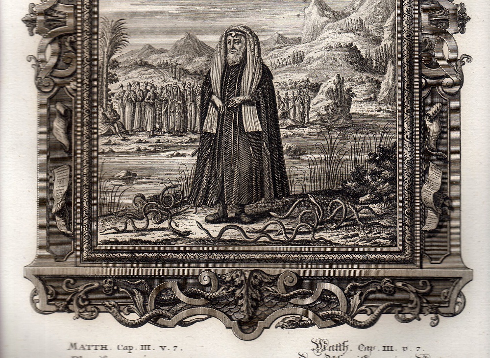 1732年 ショイヒツァー 神聖自然学 銅版画 Tab.663 新約聖書 マタイによる福音書 第3章 7節_画像4