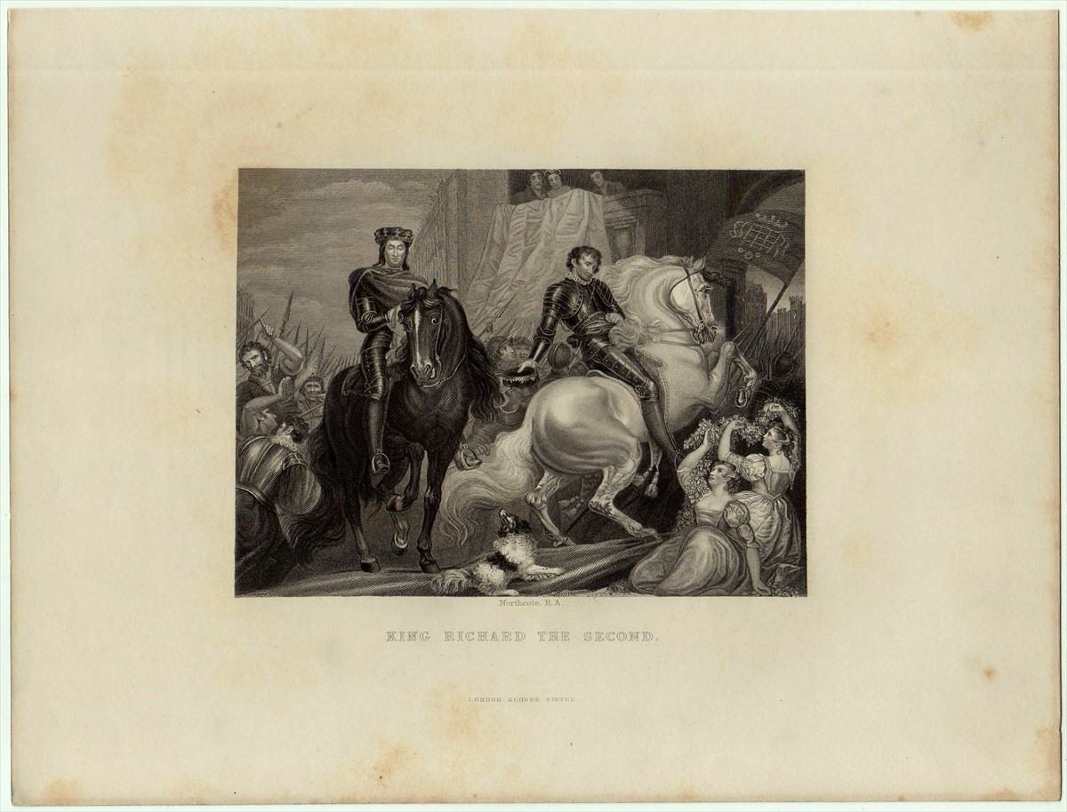 1840年 鋼版画 Gallery of Pictures ノースコート シェイクスピア～第五幕 第二場 リチャード2世 KING RICHARD THE SECOND_画像1