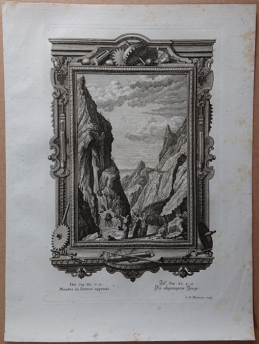 1732年 ショイヒツァー 神聖自然学 銅版画 Tab.615 イザヤ書 第40章 12節_画像5