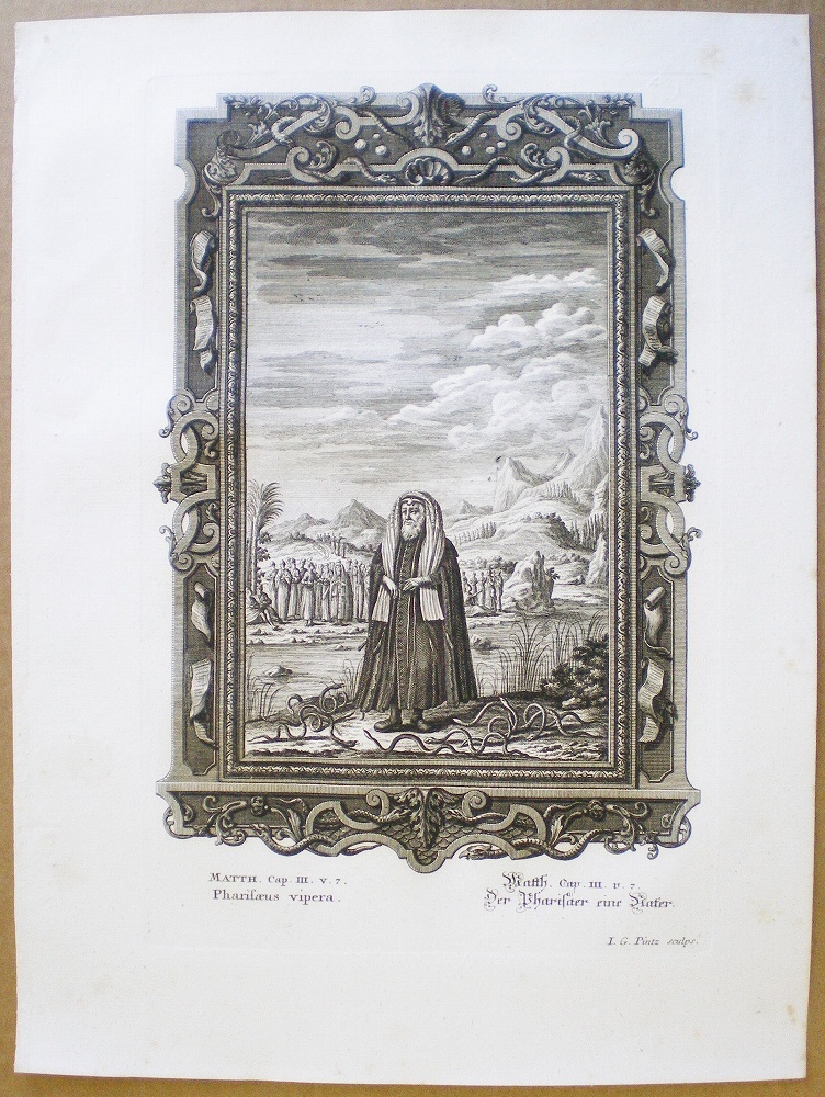 1732年 ショイヒツァー 神聖自然学 銅版画 Tab.663 新約聖書 マタイによる福音書 第3章 7節_画像5