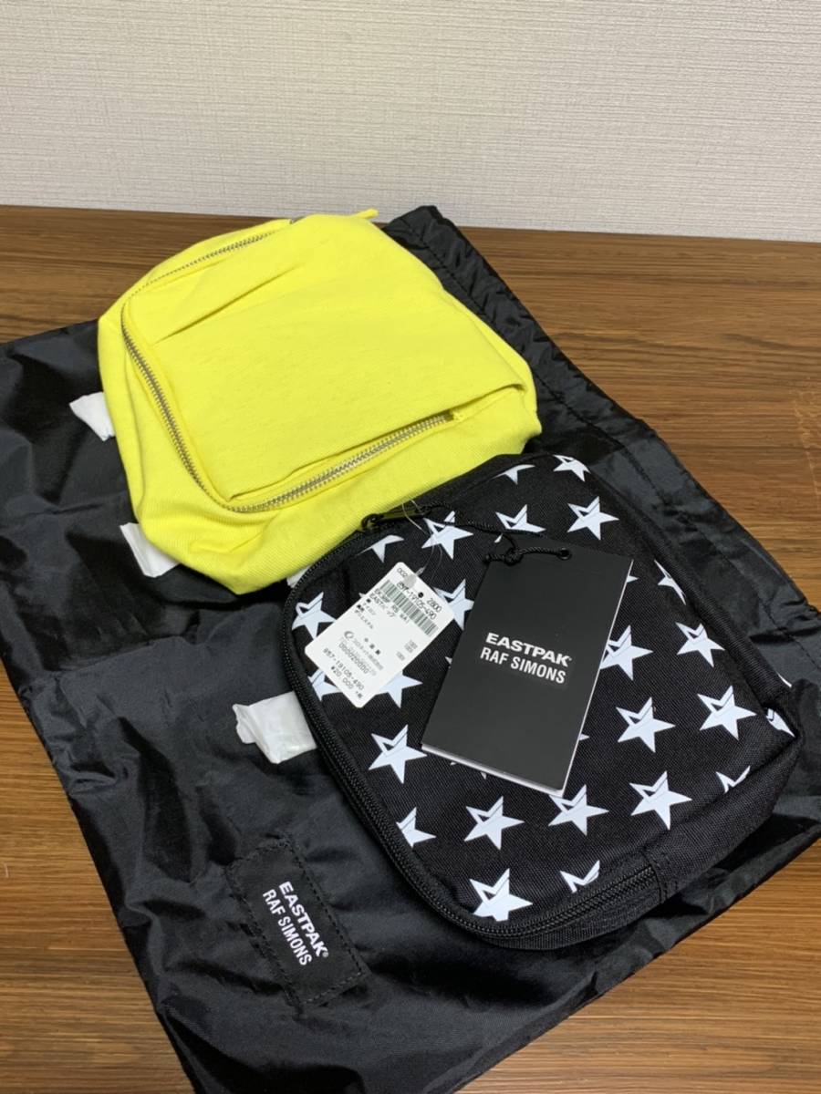  unused *[RAF SIMONS×EASTPAK] RS WAIST LOOP RS WHITE STAR waist bag body bag EK38FB86 yellow black Raf Simons 