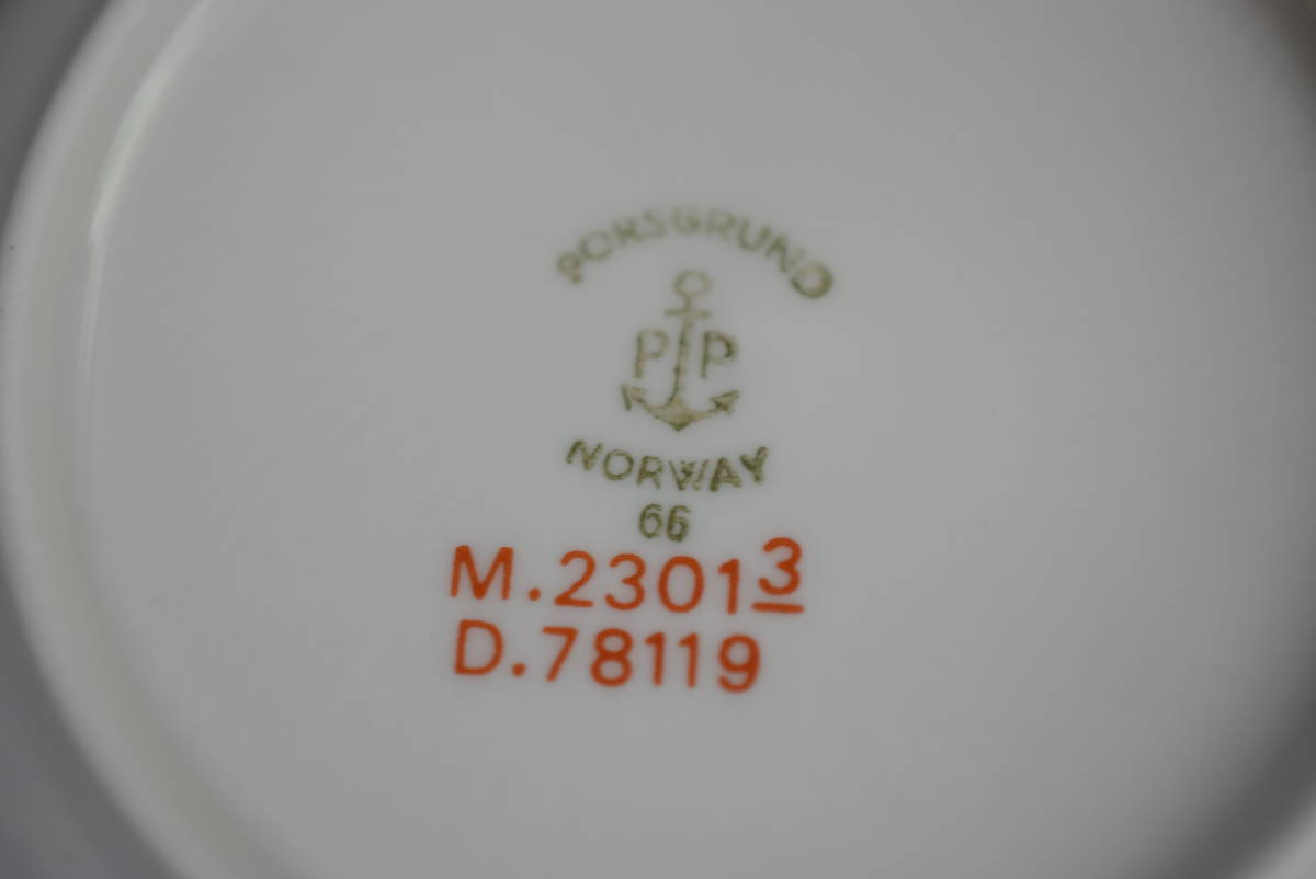 Nordic　Norway　PORSGRUND　ポシュグルン 豆皿 小皿 プレート 6枚セット 食器 金彩 ノルウェー_画像5