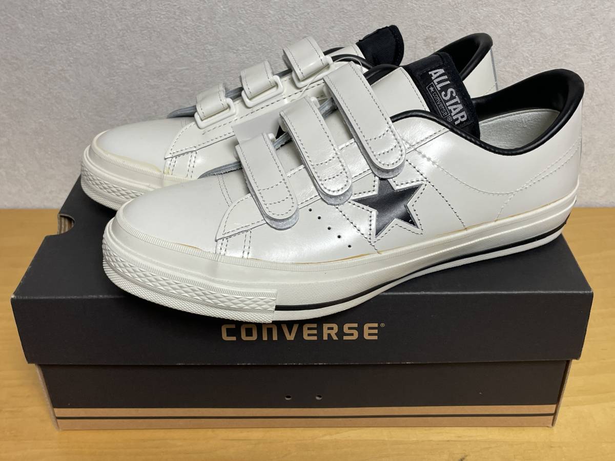 未使用品 日本製 CONVERSE ONE STAR V-3 OX コンバース ワンスター ベルクロ ホワイト US9 27.5cm