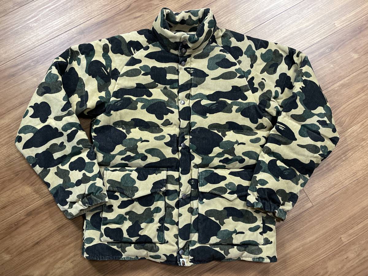 44 A BATHING APE A Bathing Ape 1st camo First duck . camouflage CLASSIC DOWN JACKET Classic down jacket corduroy L