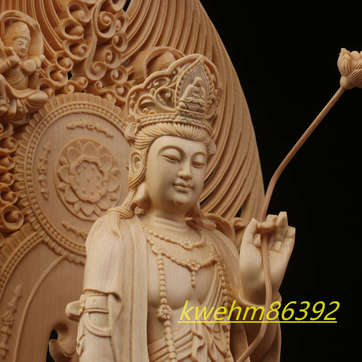 最高級 木彫り 仏像 薬師三尊立像 彫刻 一刀彫 天然木檜材 仏教工芸