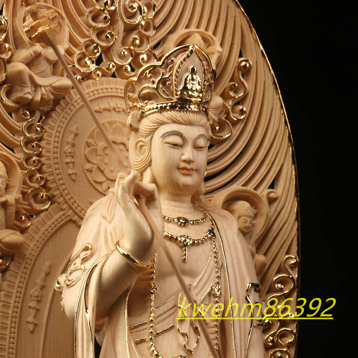 最高級 木彫り 仏像 薬師三尊立像 本金 天然木檜材 切金 彫刻 彫刻 