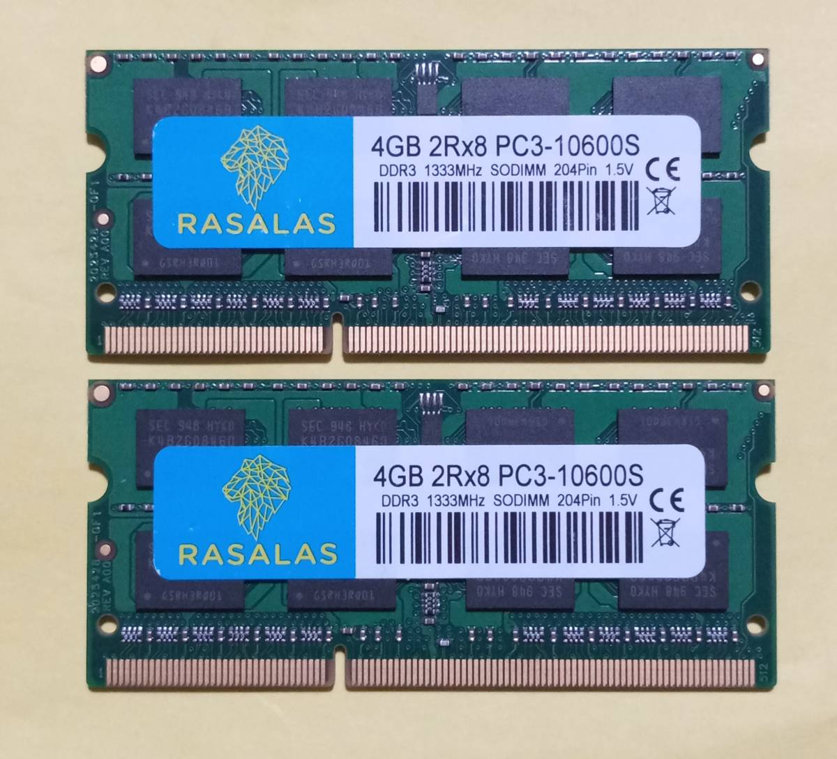 ギフ_包装 保証 M753-ARASALAS DDR3-1333 4GB×2枚 計8GBPC3-10600 ノートPC用 SO-DIMM non-ECC Unbuffered t669.org t669.org