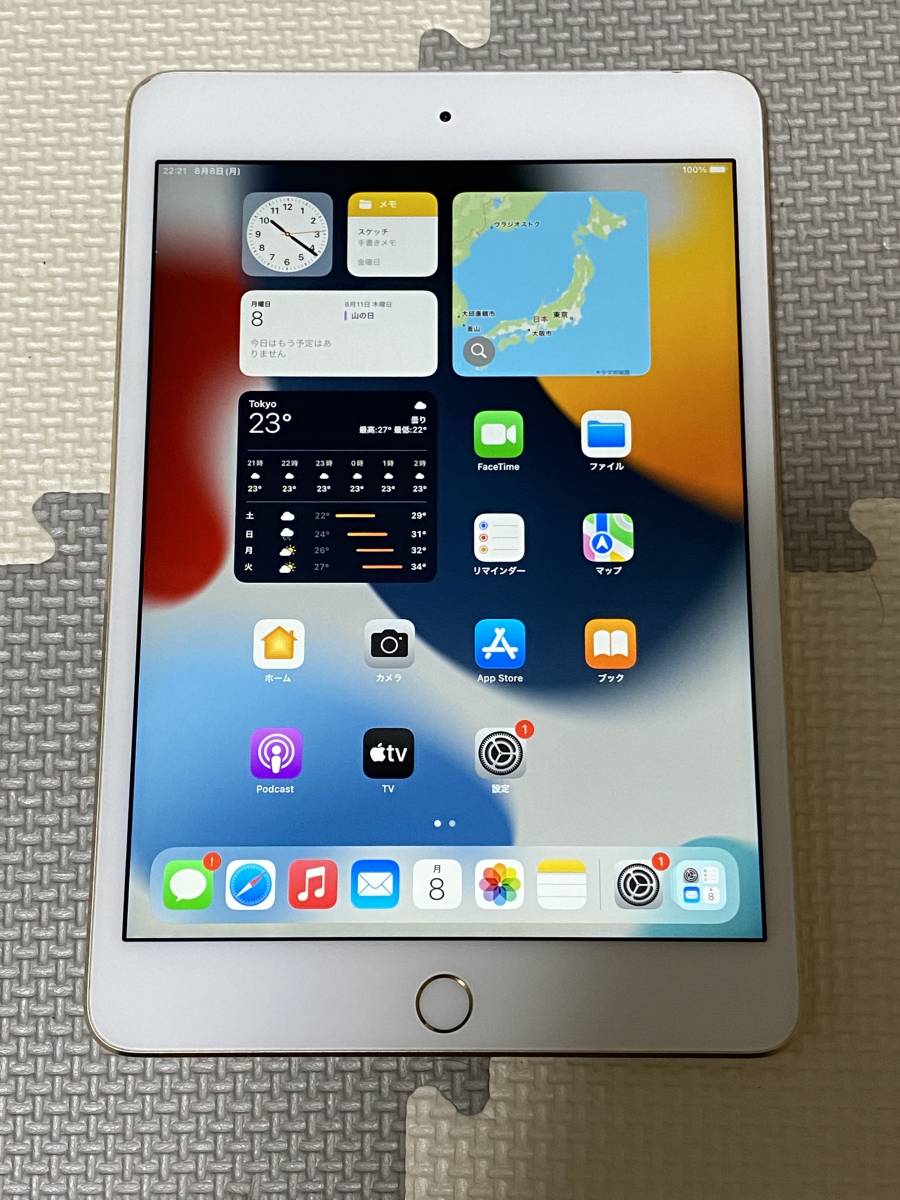 iPad mini4 WiFi+Cellular(simフリー) 16GB 充電353回 良品 初期保証有