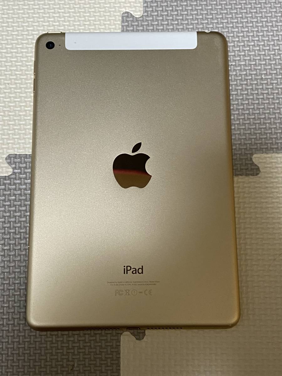 iPad mini4 WiFi+Cellular(simフリー) 16GB 充電353回 良品 初期保証有