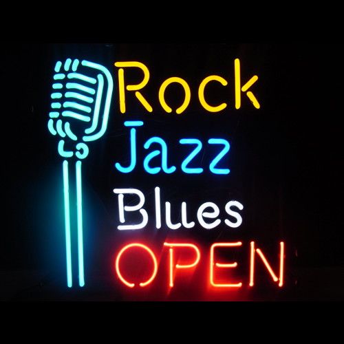 ネオンサイン ROCK JAZZ BLUES OPEN ロック ジャズ オープン
