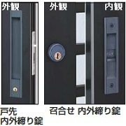 YKK 玄関引戸 戸先召合せ内外締り錠セット HHJ-0498 kenz | isn-india.org