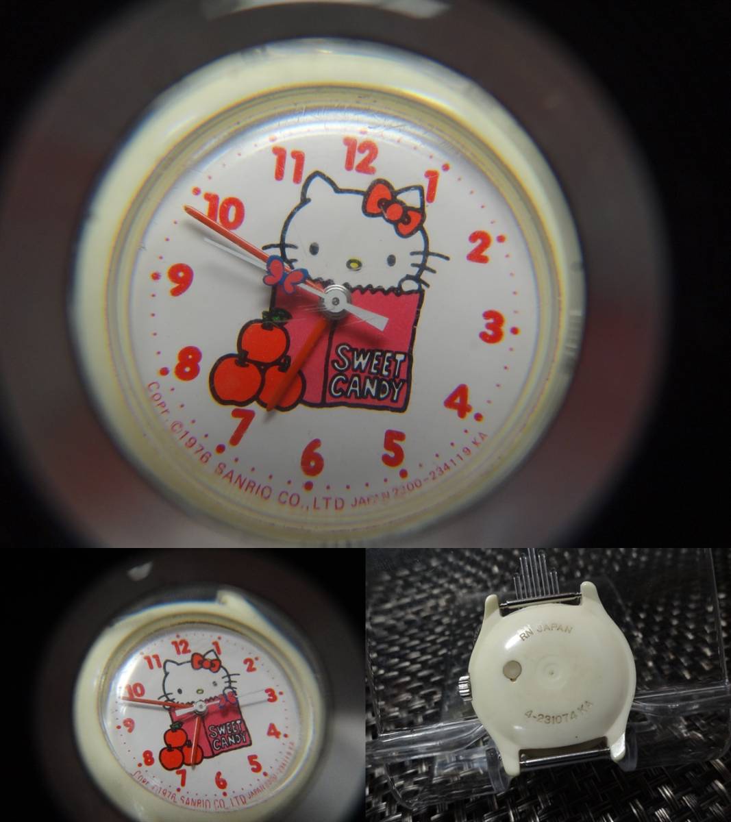 **SANRIO HELLO KITTY SWEET CANDY * Sanrio Hello Kitty Suite candy hand winding wristwatch CITIZEN 4-231074 KA Junk 