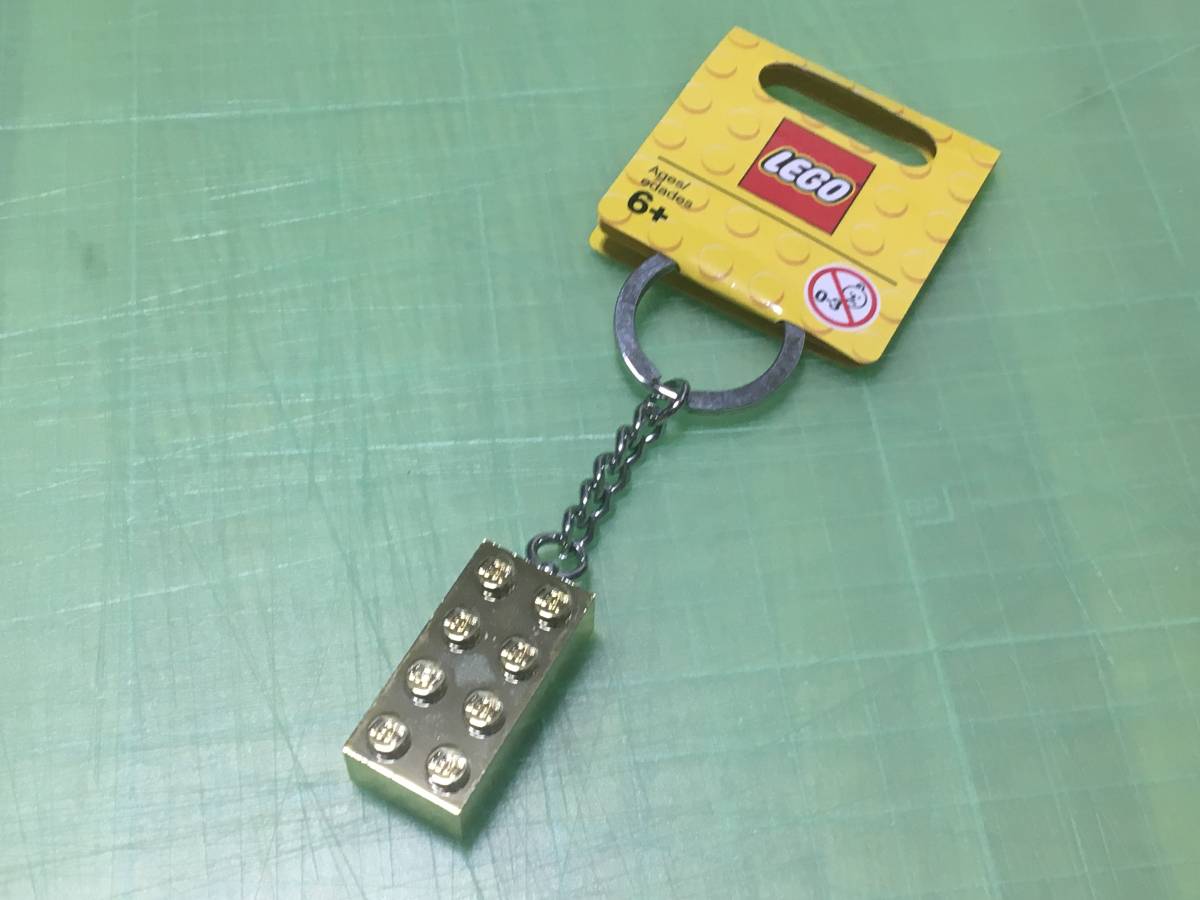 凸凸凸 レゴ LEGO ☆ キーホルダー ☆ 2x4基本ブロック キーホルダー クローム ゴールド (金) ☆ 新品 凸凸凸_画像1