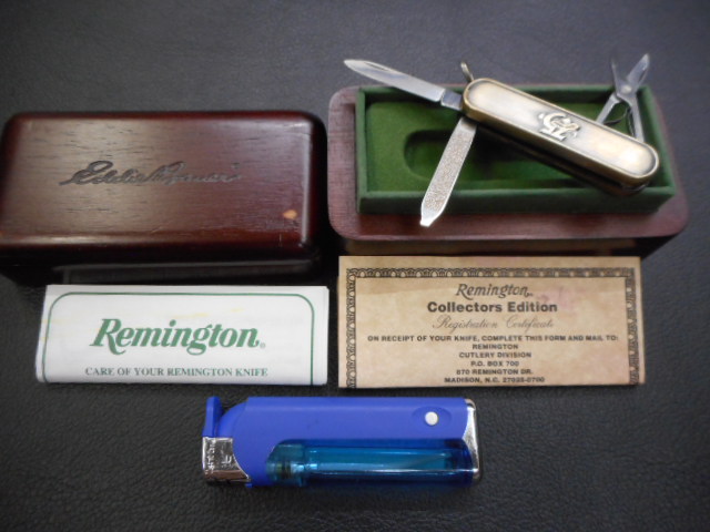 ナイフ　折り畳み　レミントン　REMINGTON SILVER BULLET COLLECTORS EDITION 1920-1995 75年記念　木箱入りです。