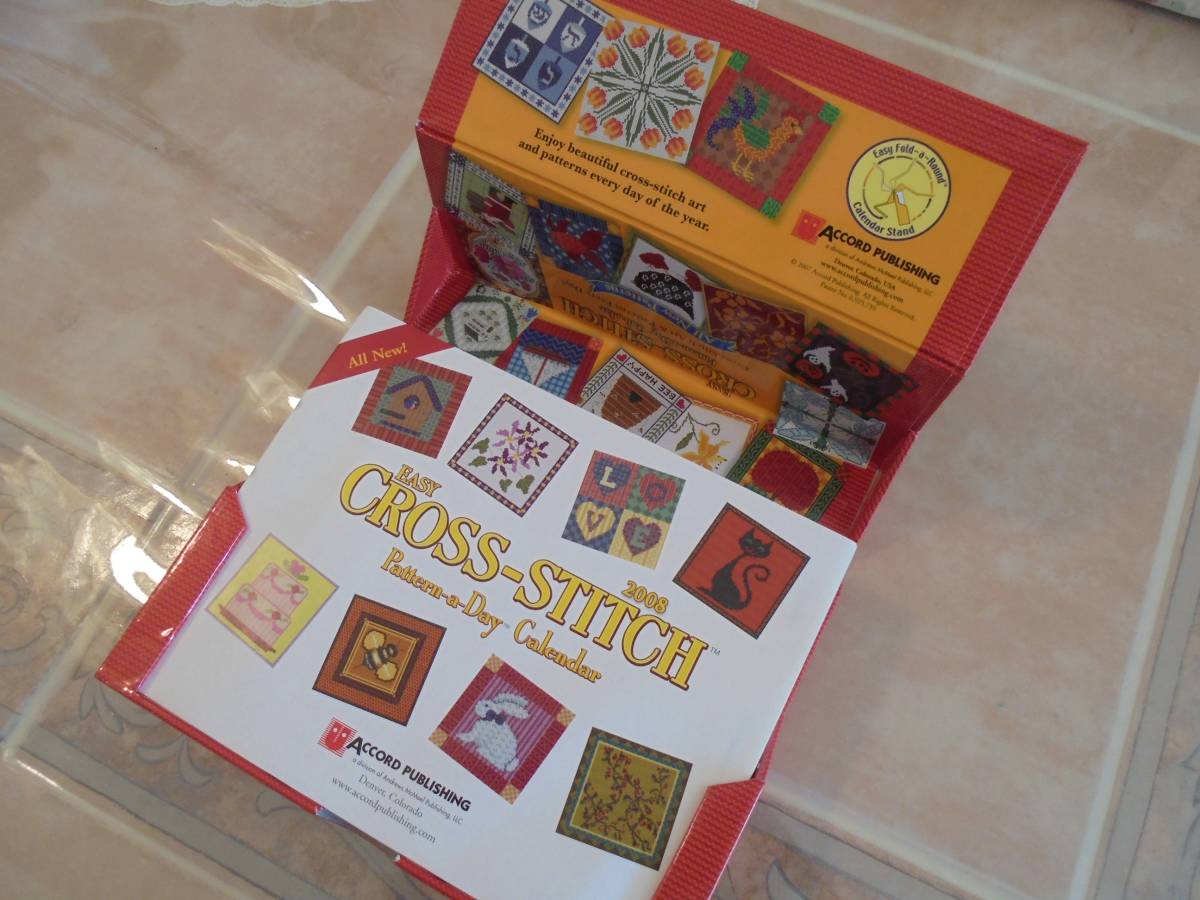 Easy Cross Stitch クロスステッチ　カレンダー　2008　図案集　BOX入り　DMC_画像2