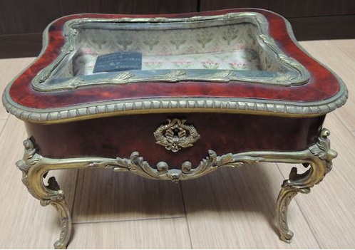 1890年フランス　鼈甲　宝石箱　French　Box　重厚な雰囲気　精緻な彫刻　ミラー