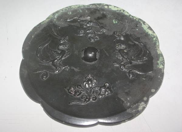  China Tang era two bird copper mirror era guarantee weight 572g
