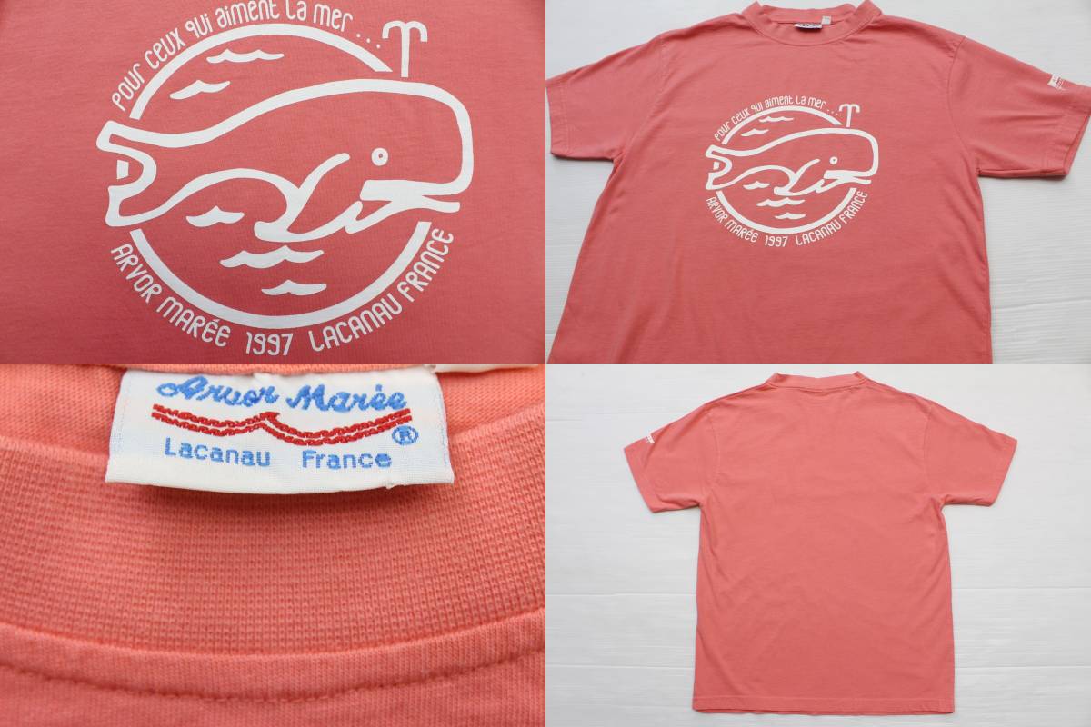 ATS77アルボーマレー1(S)クジラ フランス 国鳥 トリコロールArvor Maree半袖TシャツLACANAU ラカノー_画像3