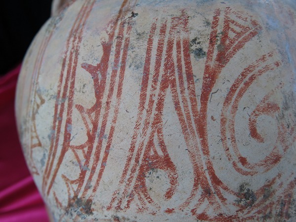 海外並行輸入正規品 B バンチェン彩色土器 紀元前1000年 遺跡発掘品 タイ王国 土器