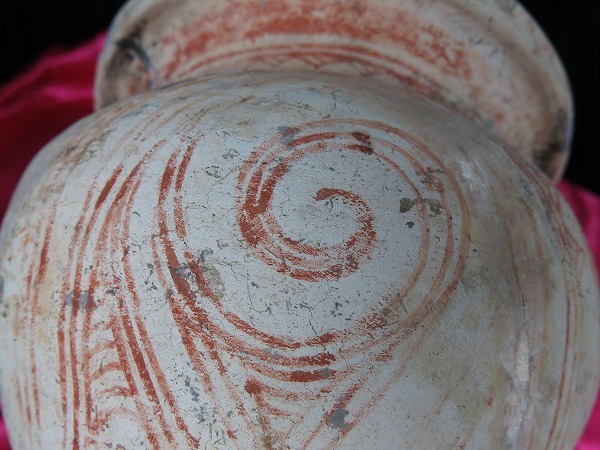 2024年最新海外 B バンチェン彩色土器 タイ王国 遺跡発掘品 紀元前1000年 土器