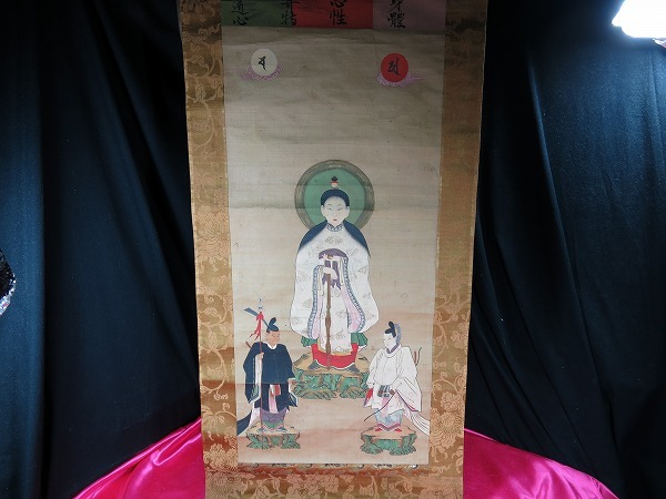 B 雨宝童子像 江戸時代後期 掛軸 仏像 神像 肉筆...+sobrape.com.br