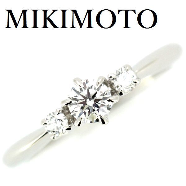  Mikimoto бриллиант 0.19ct E-VVS1-3EX кольцо Pt950