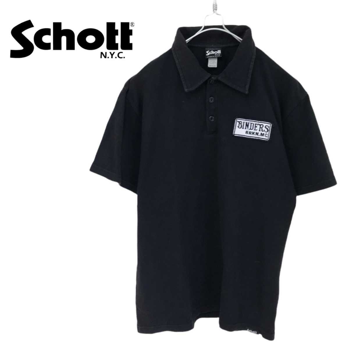 【Schott】Binders ワッペンロゴ ポロシャツ