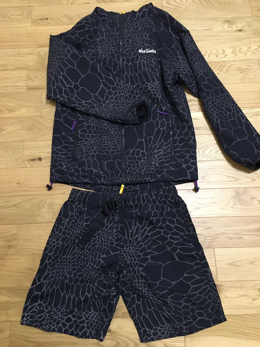 ワイルドシングス×ビーバー スパイダーウェブ反射ジャケット&パンツM