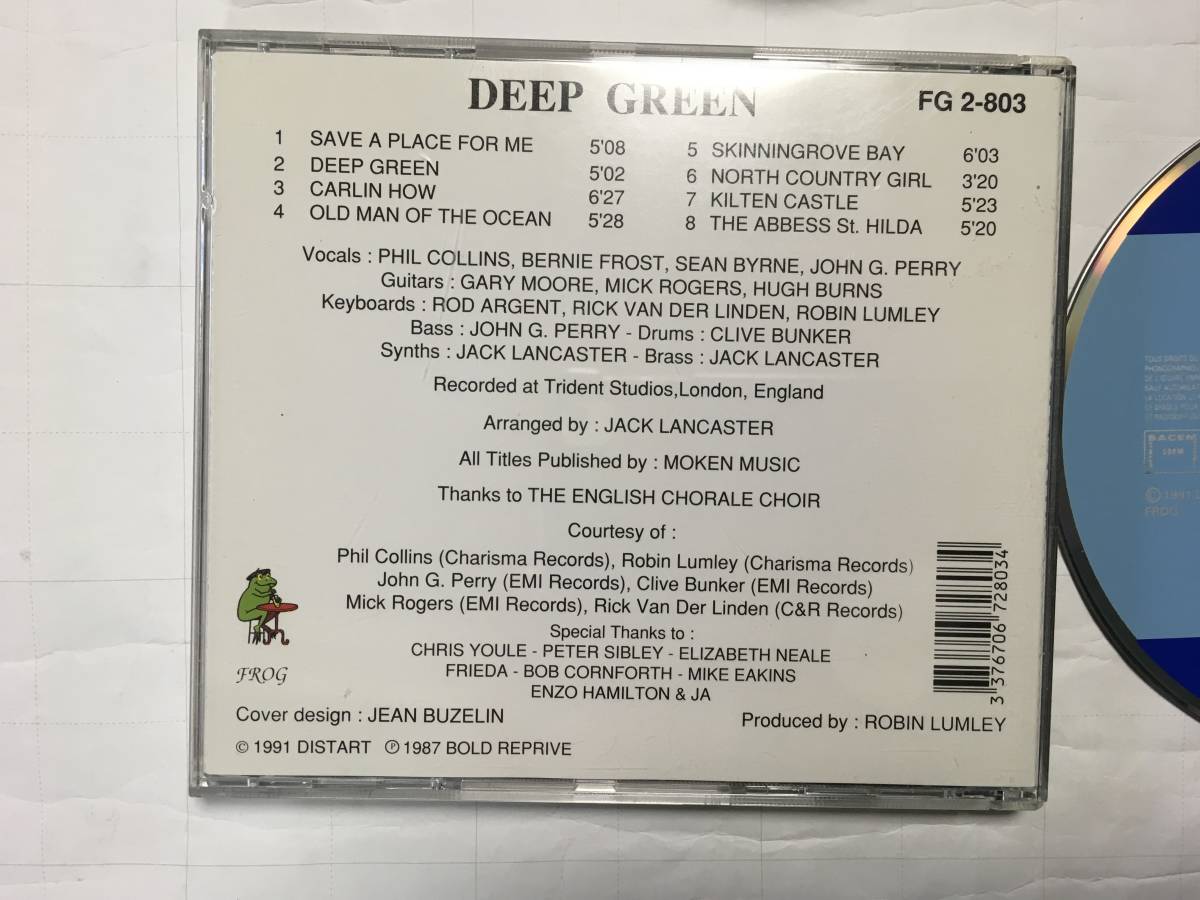 DEEP GREEN GARY MOORE PHIL COLLINS ROD ARGENT　フランス盤