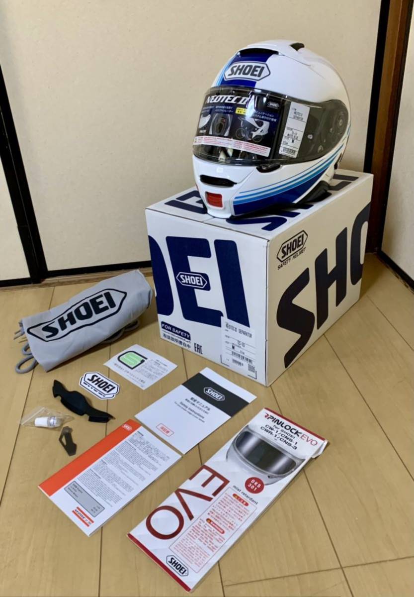 未使用 SHOEI NEOTEC II SEPARATOR TC-10 (WHITE/BLUE) M ネオテック