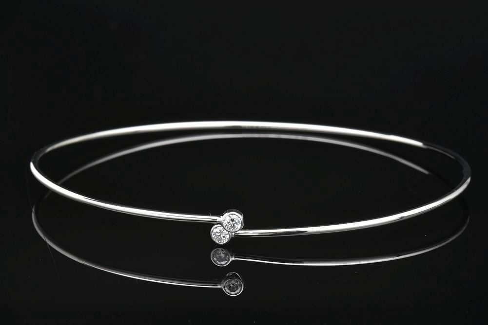  Tiffany diamond hoop single low bangle bracele PT950 platinum 