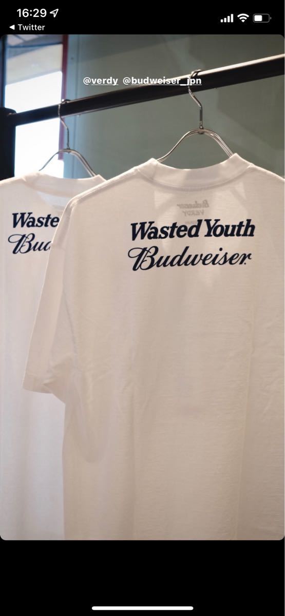 在庫一掃60％Off × Youth Wasted × VERDY Budweiser L Tシャツ Tシャツ/カットソー(半袖/袖なし)
