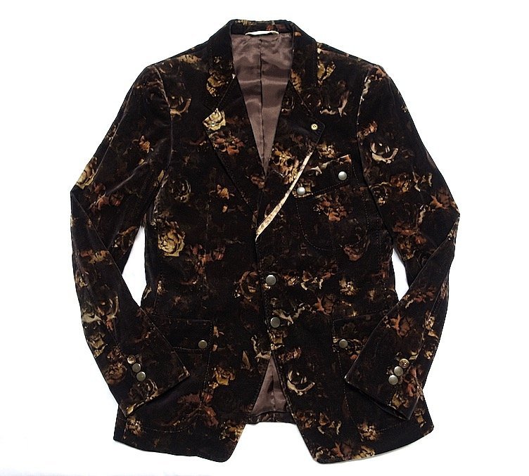 14AW 超美品 Paul Smith COLLECTION ポールスミスコレクション フローラル柄 ベロア テーラードジャケット ジレ ベスト 花柄 メンズ M ポールスミス 花柄 ベスト M