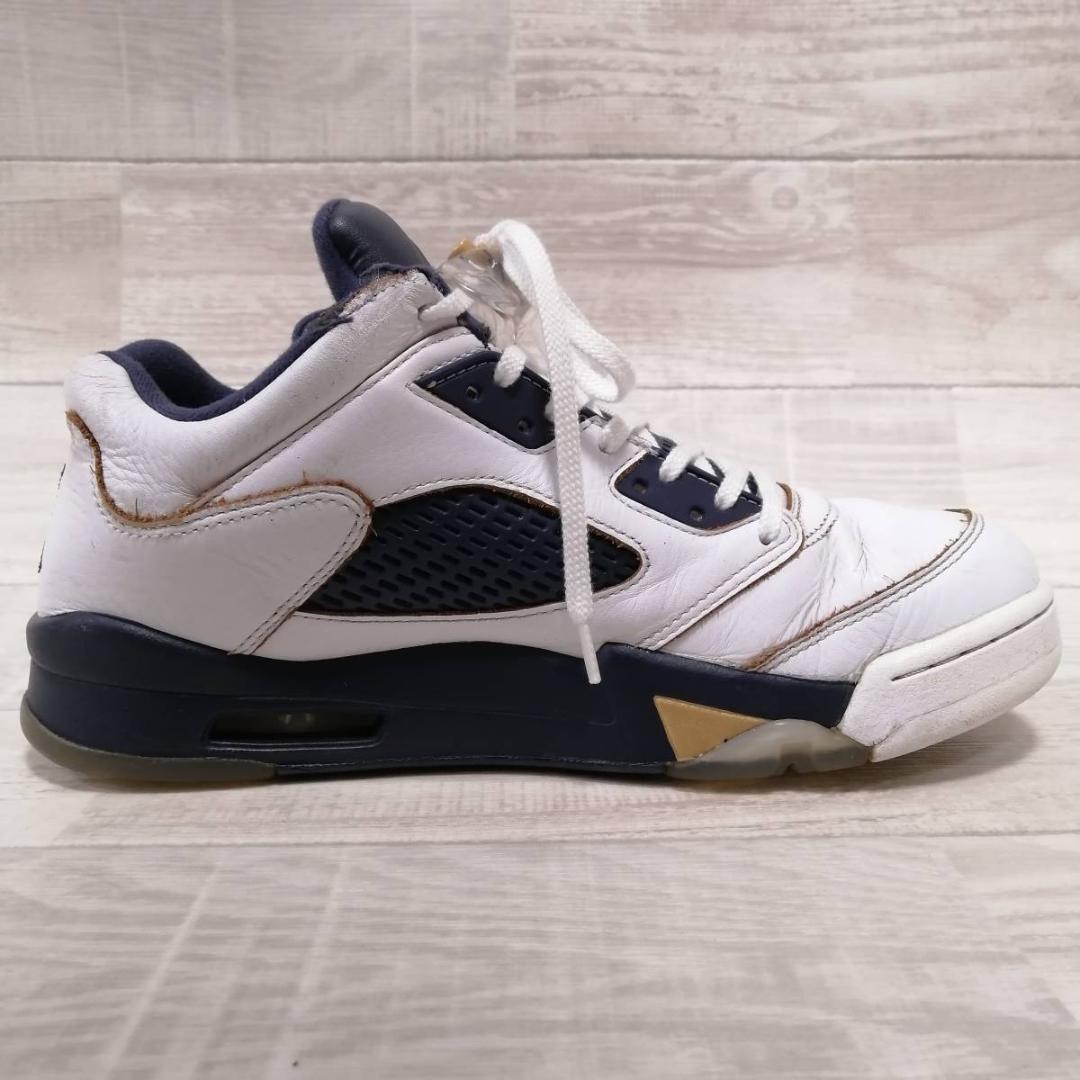 NIKE/ナイキ/AIR JORDAN 5 RETRO LOW/エアジョーダン5 レトロ ロー/スニーカー/白紺金/28.0cm_画像7