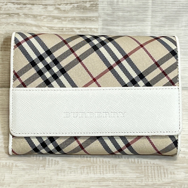 上品 BURBERRY/バーバリー/L字ファスナー付き/ノバチェック×レザー/二