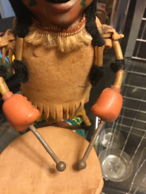 ★レア インディアン 人形 太鼓をたたく ブリキのおもちゃ MADE IN JAPAN