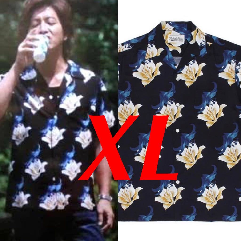 キムタク着 ワコマリア アロハシャツ invincible hawaiian shirt 百合