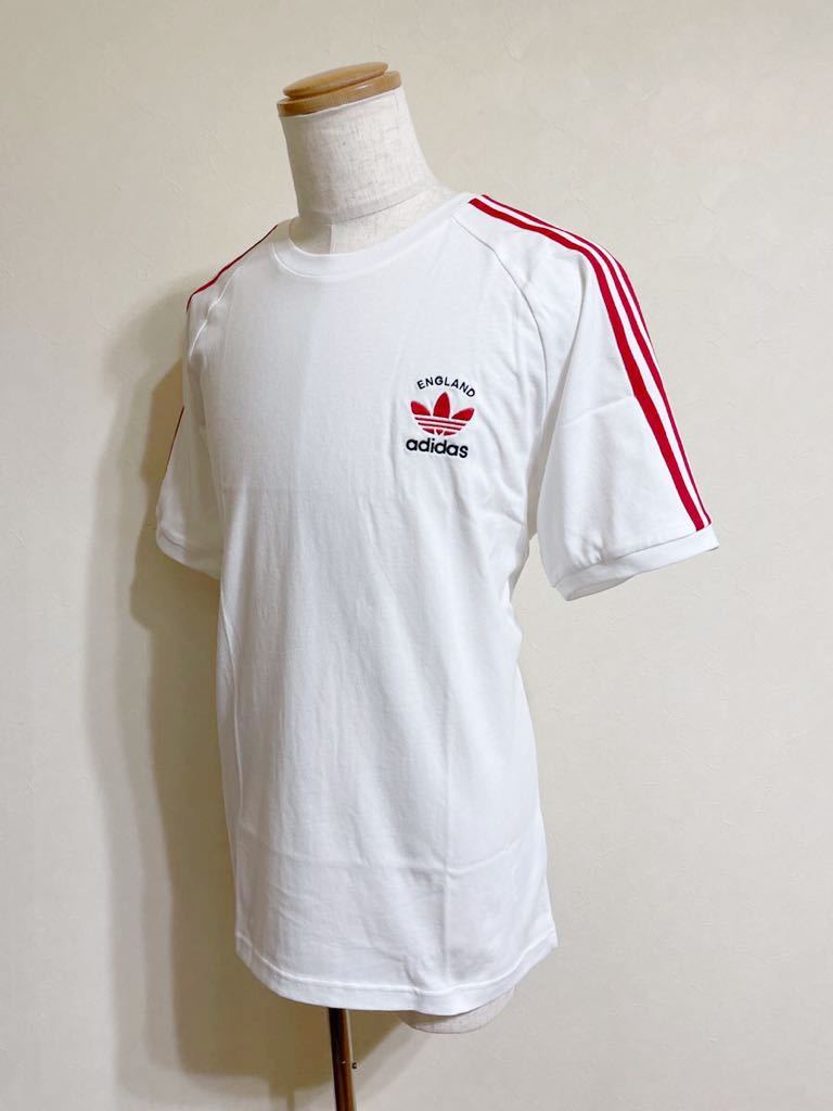 【新品】 adidas originals アディダス オリジナルス 3ストライプ イングランド クルーネック Tシャツ トップス サイズXO 半袖 白赤 GP1920_画像6