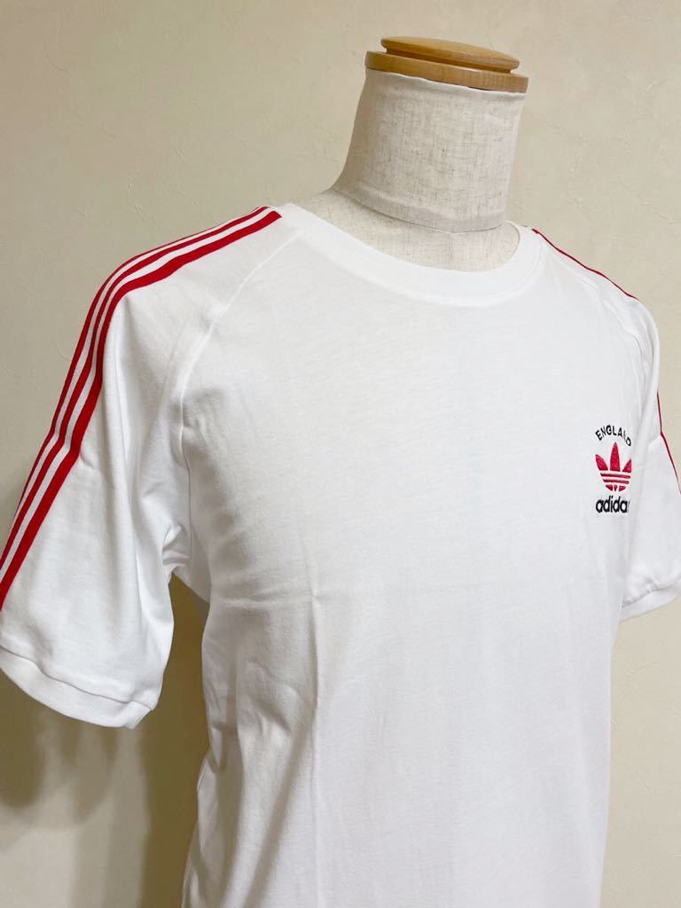 【新品】 adidas originals アディダス オリジナルス 3ストライプ イングランド クルーネック Tシャツ トップス サイズXO 半袖 白赤 GP1920_画像9