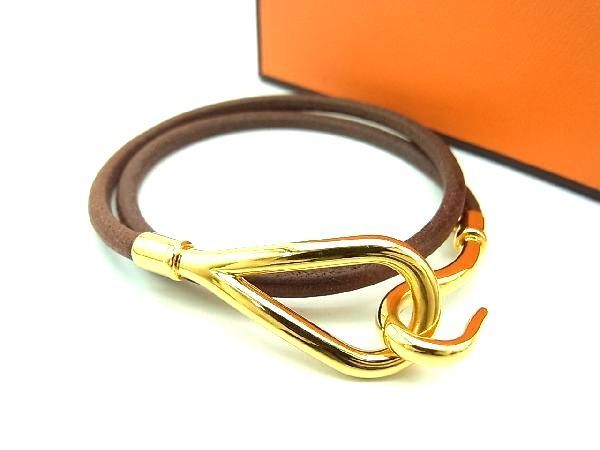 1円 □美品□ HERMES エルメス ジャンボ レザー 2連 ブレスレット