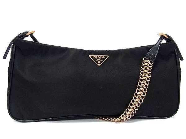 1円 □極美品□ PRADA プラダ テスートナイロン チェーン ハンドバッグ