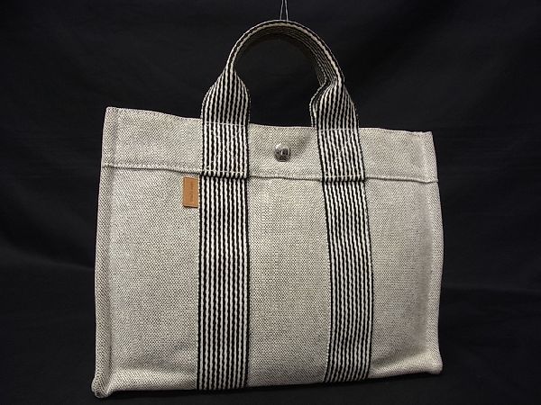 1円 HERMES エルメス ニューフールトゥPM キャンバス シルバー金具