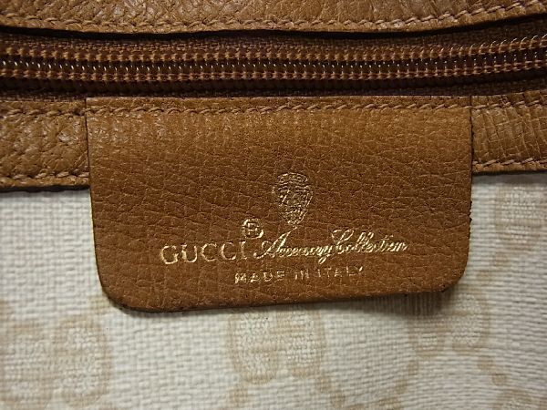 1円 ■美品■ GUCCI グッチ 92 02 998 GG柄 PVC×レザー ハンドバッグ トート ショルダー 手提げ 肩掛け ホワイト系×ブラウン系 AC2313XM_画像7