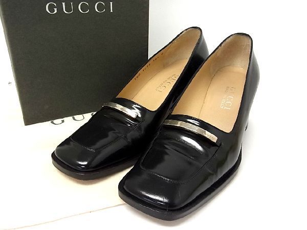 1円 □美品□ GUCCI グッチ レザー ヒール パンプス   約.5cm