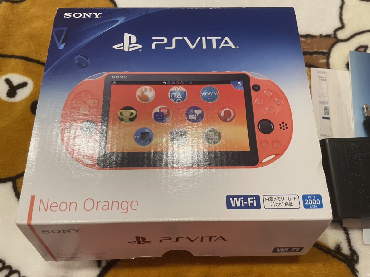 1円～極美品 画面無傷 PlayStation Vita PCH-2000 Wi-Fiモデル ネオン