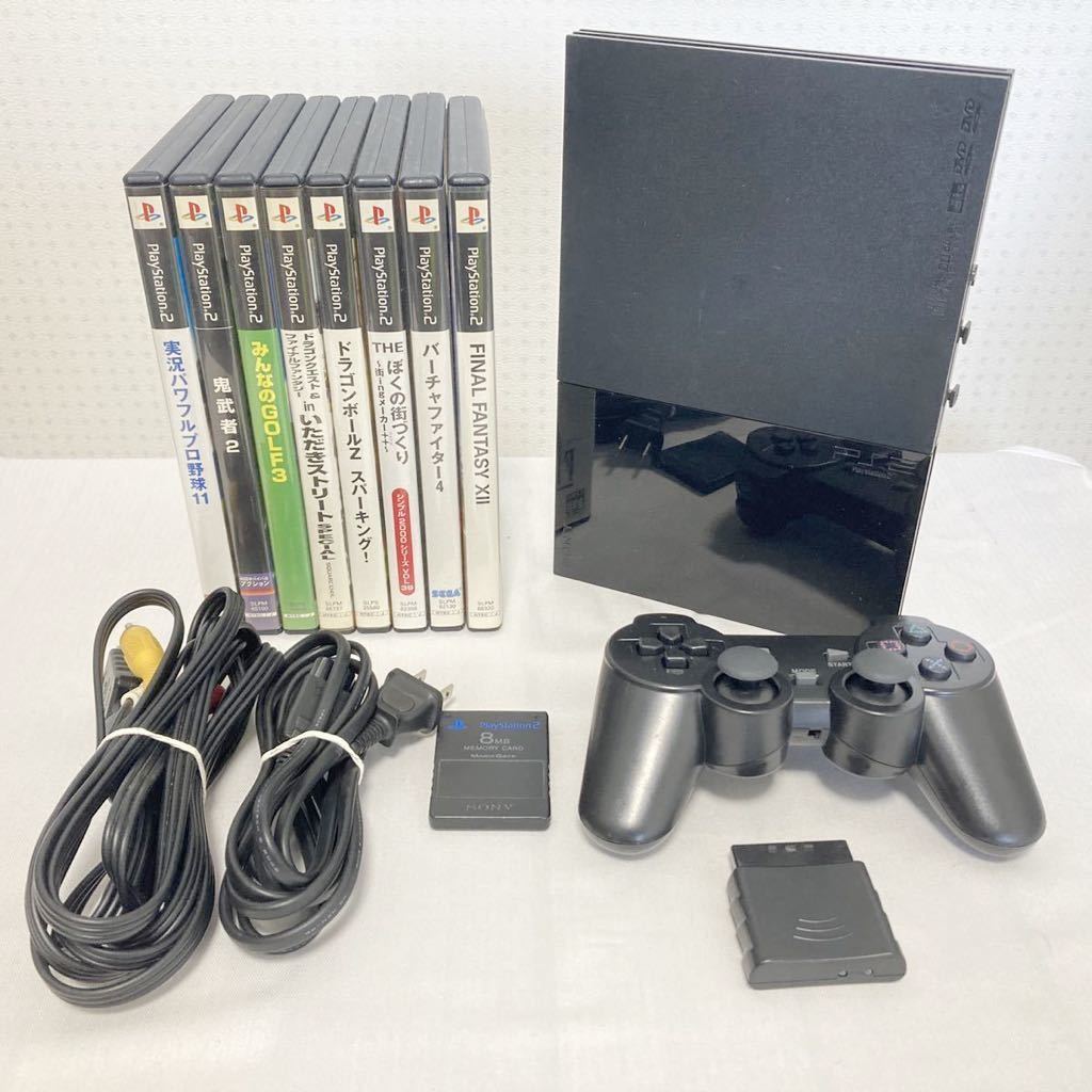 新品レンズ】1円 PS2 SCPH-90000 チャコール ブラック 薄型